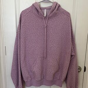 Fabletics Mauve Leopard-Print Hoodie